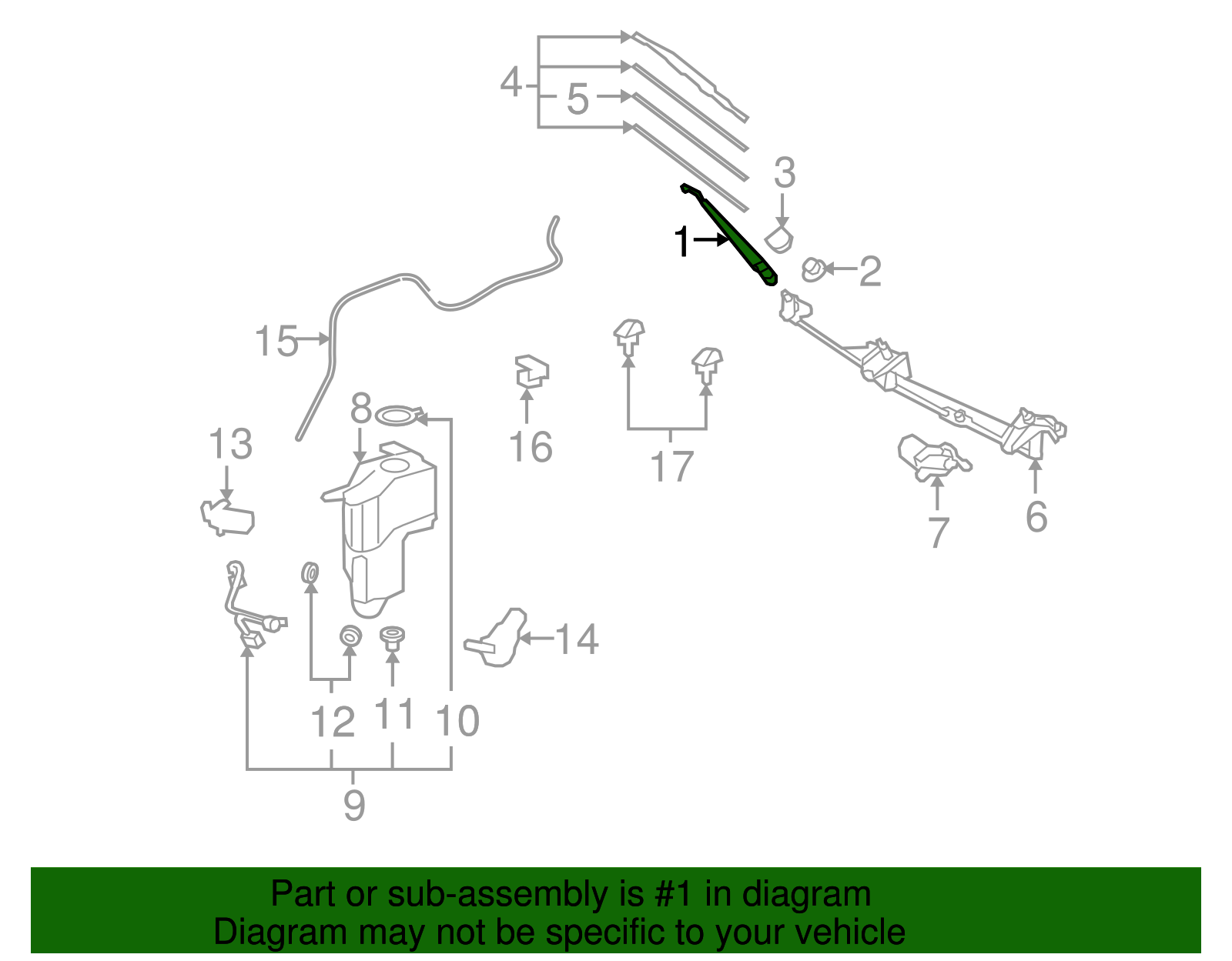 Windshield Wiper Arm (Left, Front) - Toyota (85221-35141)