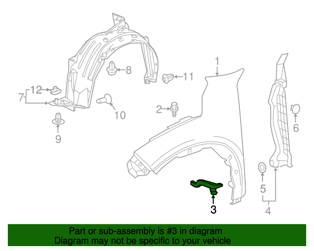20162018 Honda HRV Fender Mtg Bkt 60265T7WA00ZZ Honda Factory Parts