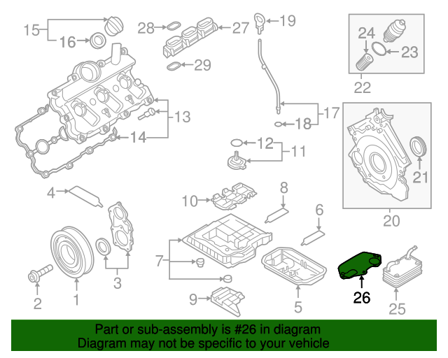 06E117070H Engine Oil Cooler Gasket 20152019 Audi Audi OEM Parts