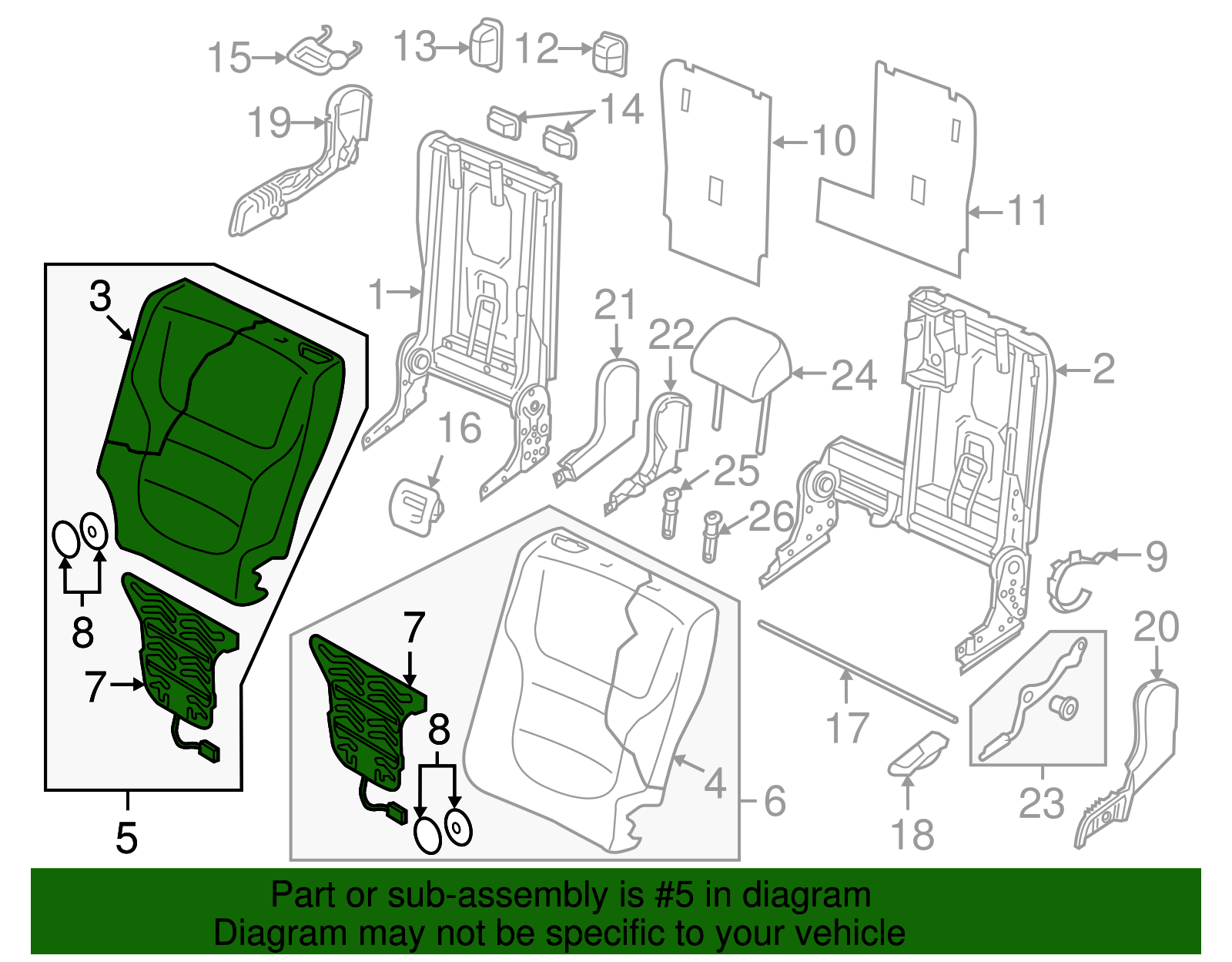Seat Back Cover - Volkswagen (7P6885806GSUFH)