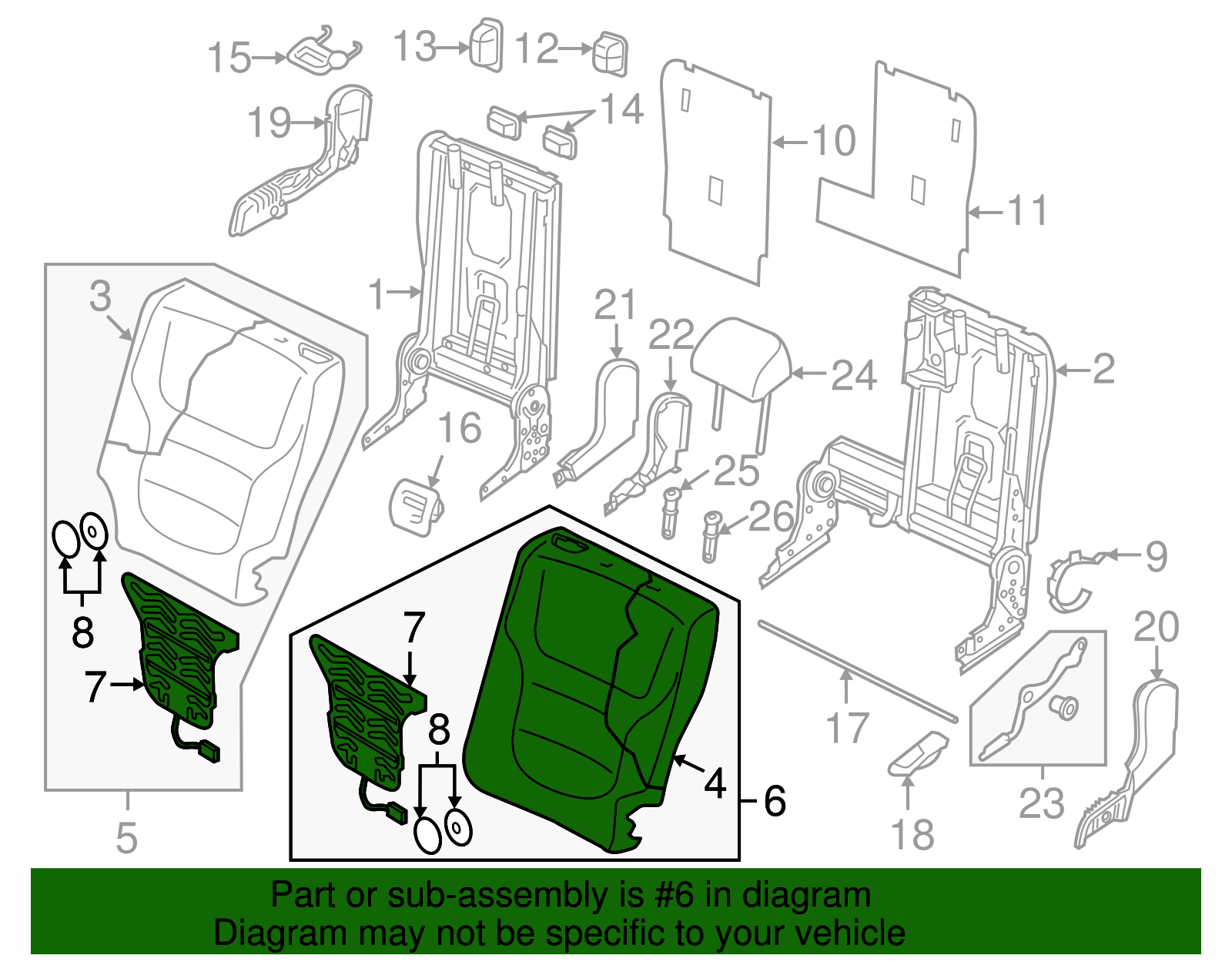 Seat Back Cover - Volkswagen (7P6-885-805-JH-Y0C)