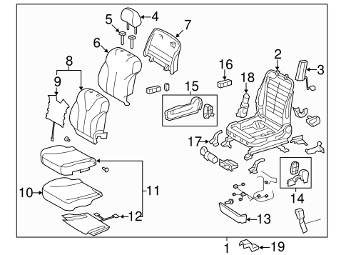 Passenger Seat Components for 2007 Toyota Camry #3