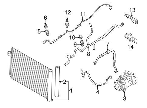 Condenser, Compressor & Lines for 2014 BMW 550i GT #0