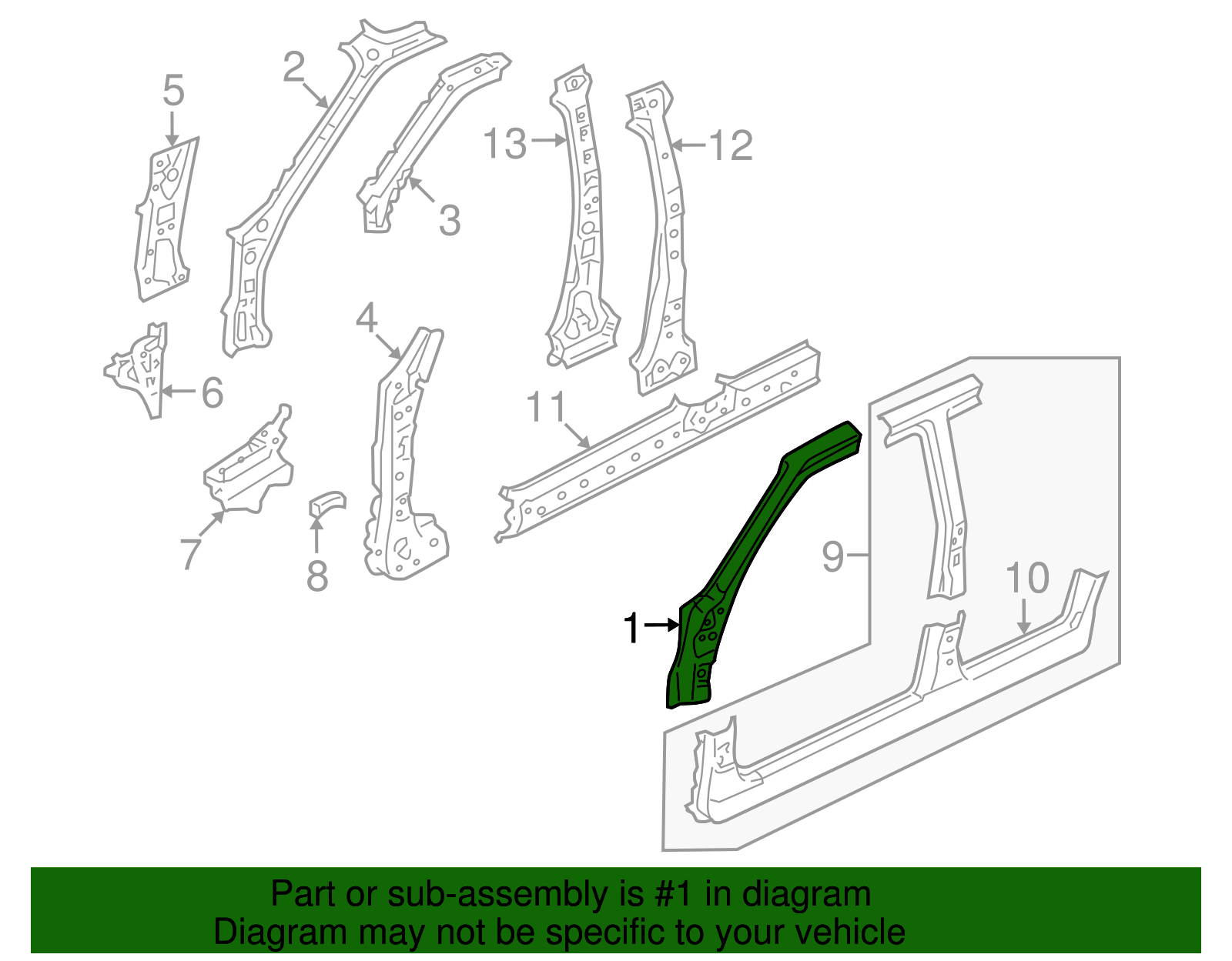 Hinge Pillar - Ford (YL8Z-7802501-BA)
