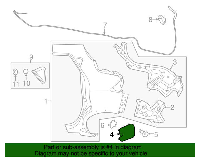 20112017 Nissan Juke Fuel Door Passenger Side (RH) 788301KA0A