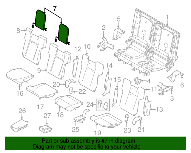 Genuine Headrest for 20142017 Land Rover Range Rover Sport Land
