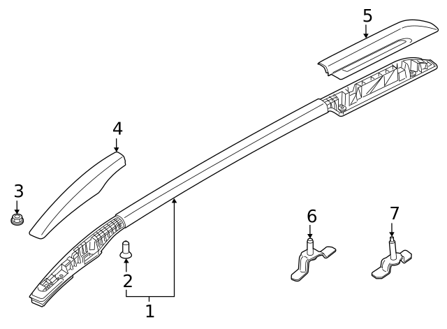 Genuine Hyundai 67310-25000 Roof Rail Assembly Genuine Hyundai 67310-25000 Roof Rail Assembly