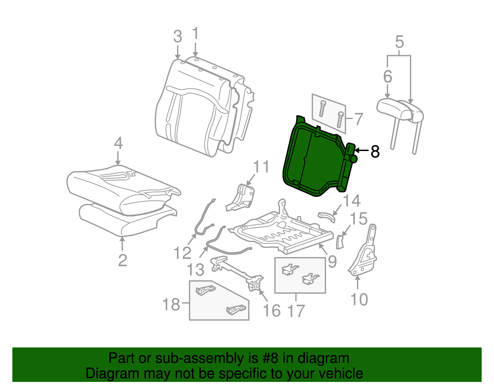Seat Back Frame - GM (12478371)