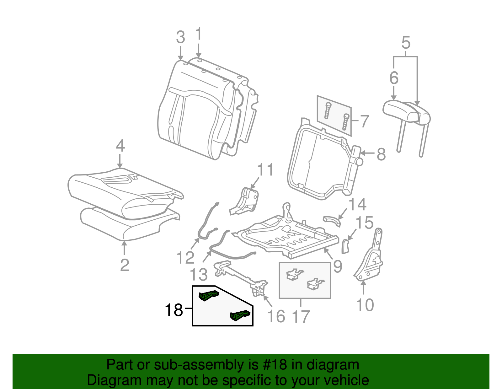 Ebony Rear Driver Side Seat Latch Finish Cover - GM (88943887)