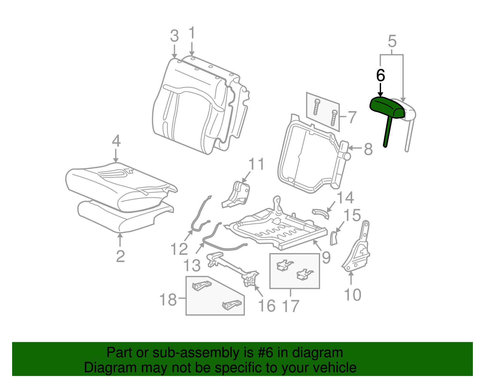 Cover, R/Seat H/Rst (Ebony)              *Ebony - GM (88977020)