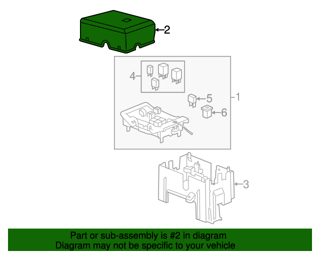 20102014 GM Engine Wiring Harness Junction Block Cover 25941374 GM