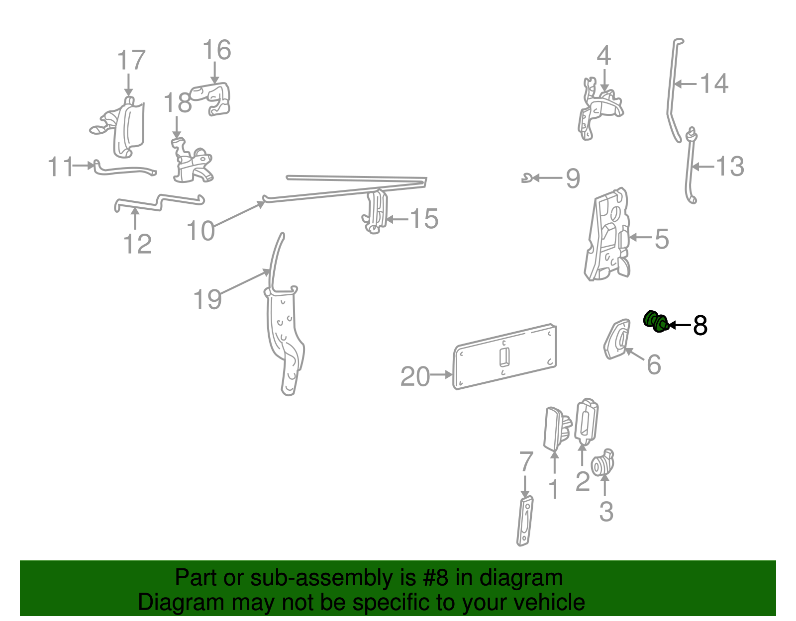 Lock Cylinder Striker - GM (20464563)