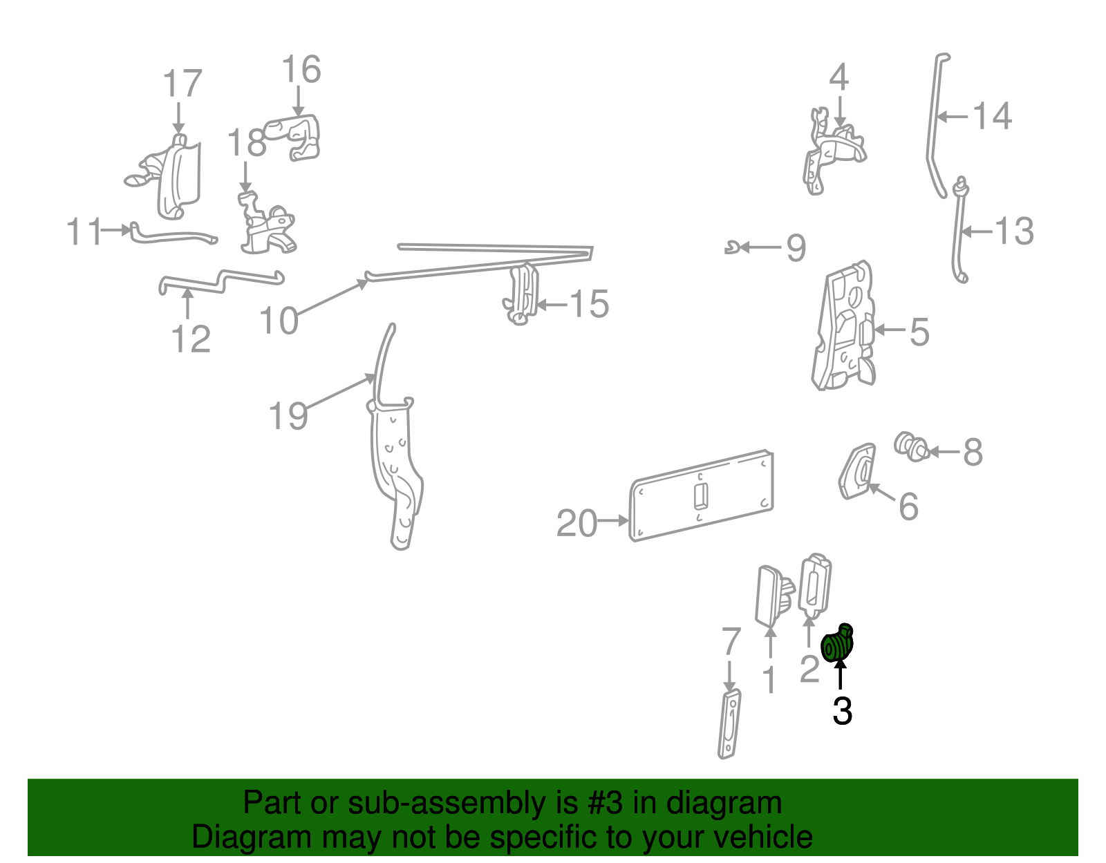 Door Lock Cylinder - GM (12502669)