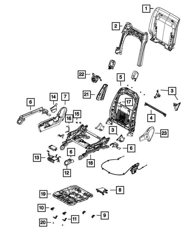 2011-2021 DURANGO GRAND CHEROKEE SEAT ADJUSTER SHIELD OEM MOPAR 1XN08DX9AA