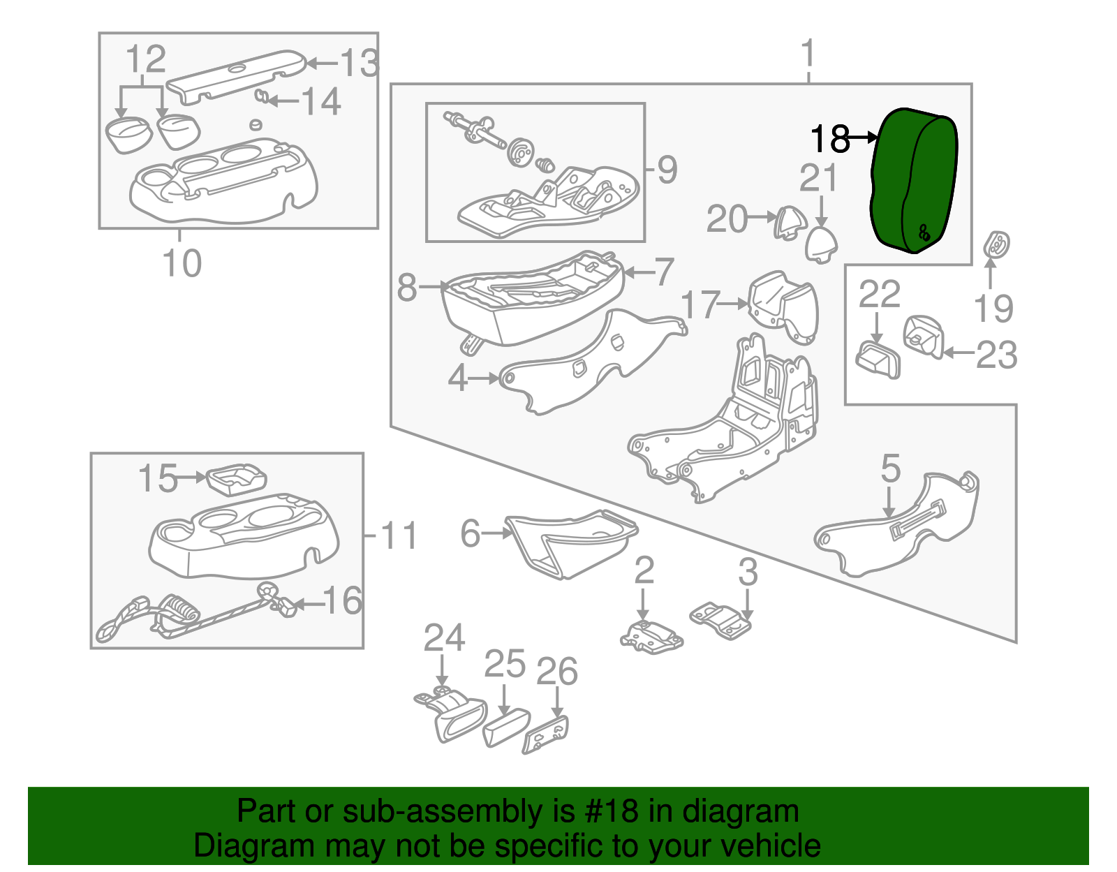 Armrest Assembly - Ford (YF1Z-54644A22-BAB)