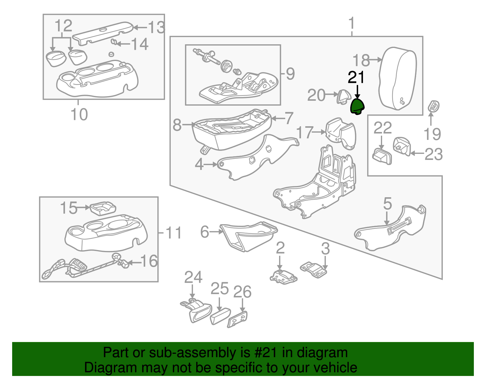 Armrest Assembly Side Cover - Ford (YF1Z-54654A83-AAB)