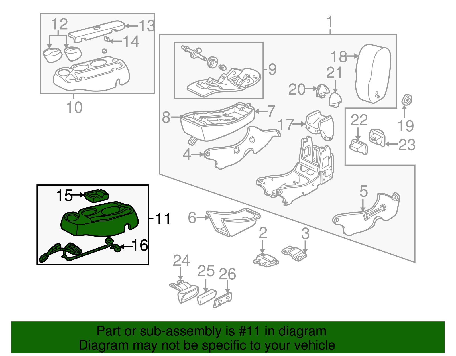 Console Tray - Ford (YF1Z-54045G74-BAA)