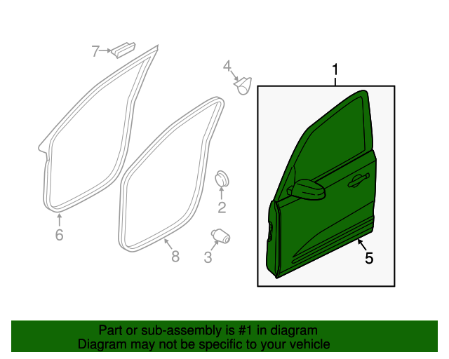 20112015 Kia Sorento Door Shell Passenger Side (RH) 760041U010