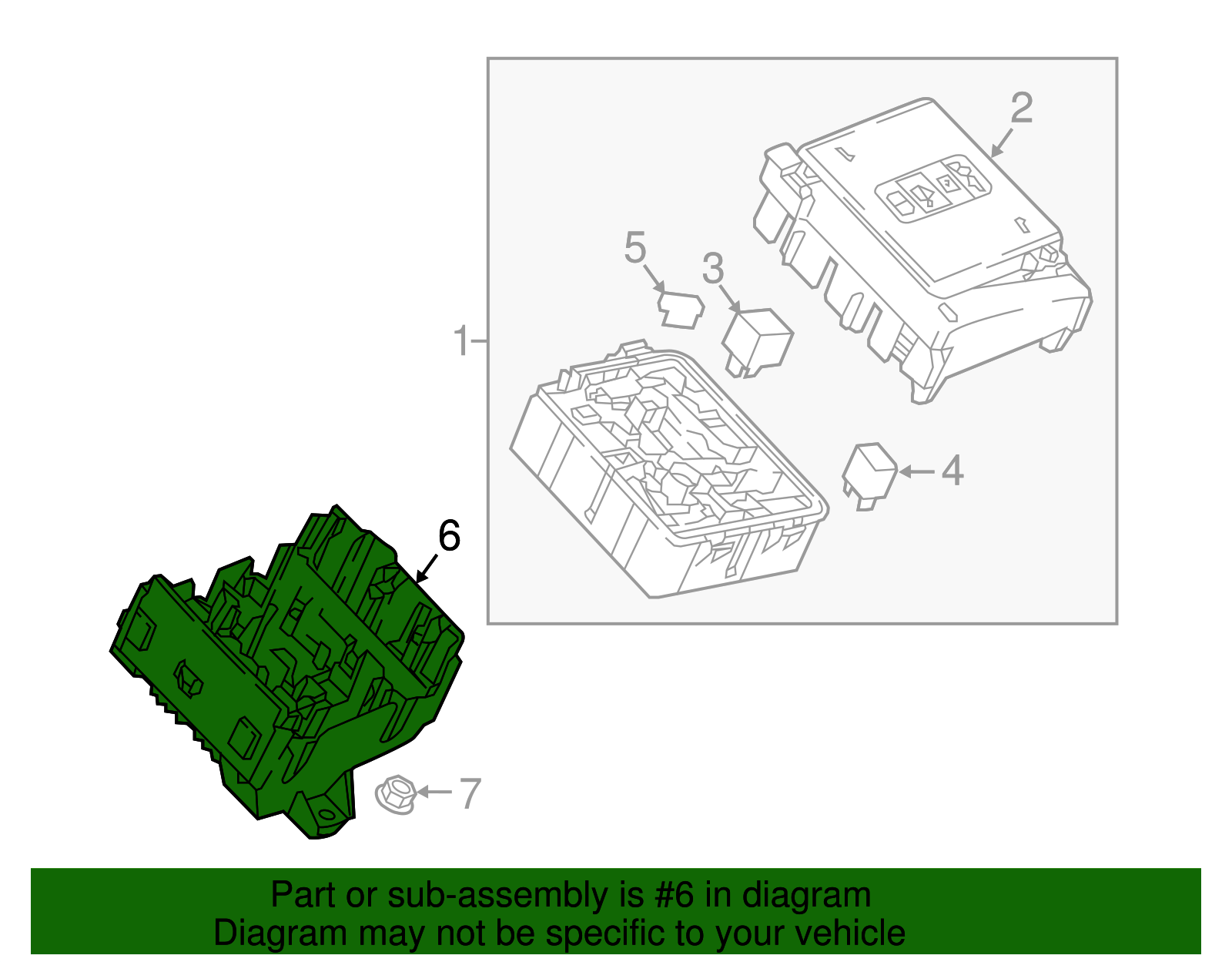Engine Wiring Harness Fuse Block Bracket - GM (84089679)