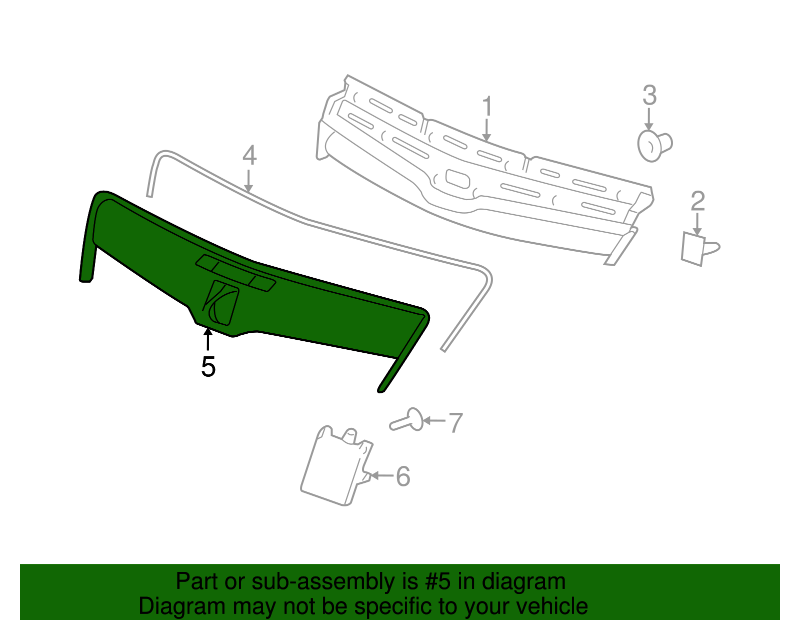 Front Grille Upper Molding - GM (96660595)