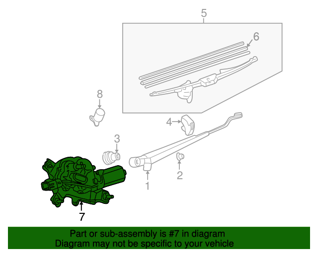 20012007 Toyota Sequoia Wiper Motor Assembly 8513034010 Toyota