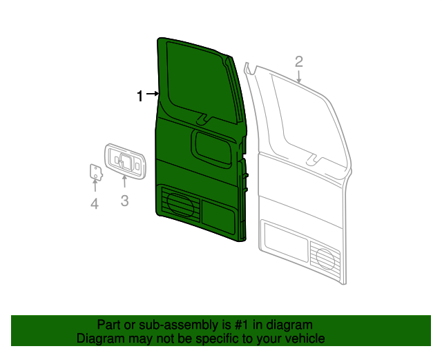 20032021 GM Medium Dark Pewter II Rear Passenger Side Door Trim Panel