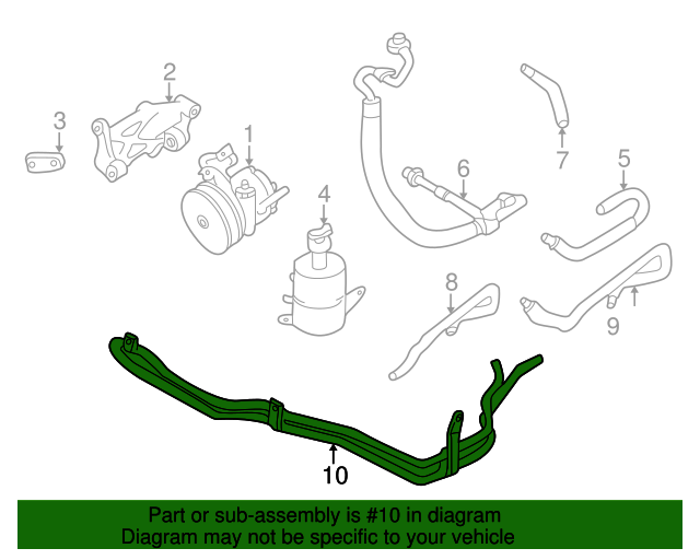19992005 Mazda Miata Power Steering Cooler Tube NC1032470A