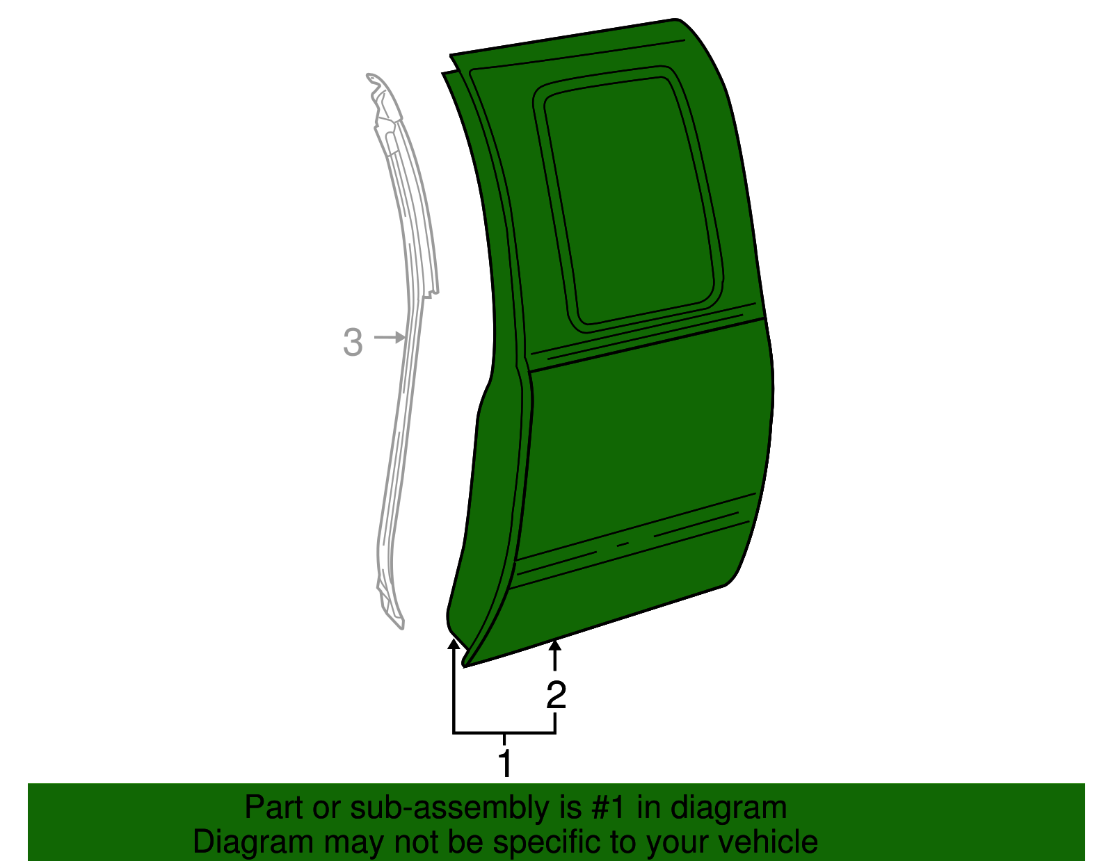 Driver Side Rear Door - GM (89024758)
