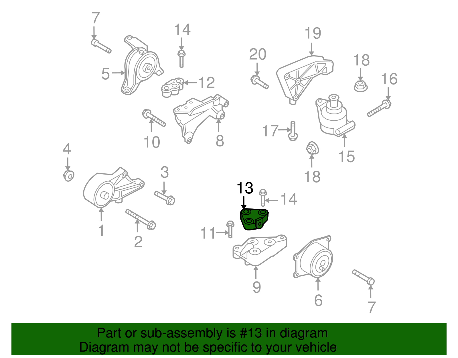 Bracket, Eng Mt Body Side - GM (90538543)