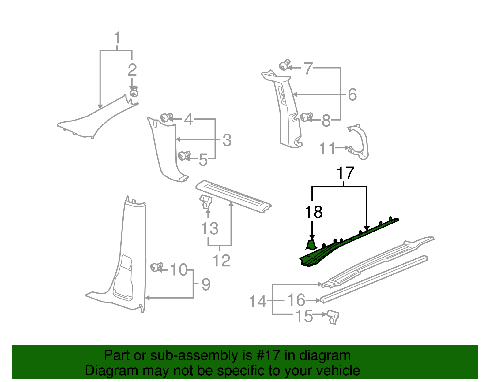 Upper Molding - Buick (25789435)