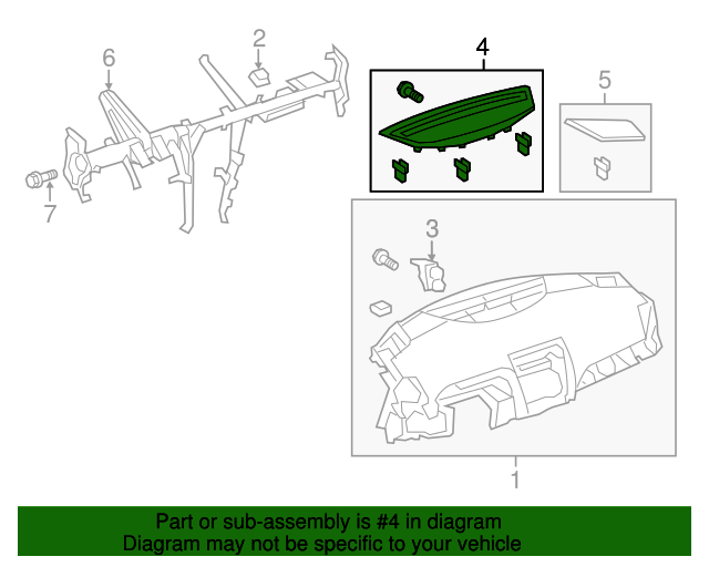 20072011 Toyota Camry Defroster Trim 5598106040B1 Toyota Parts Center