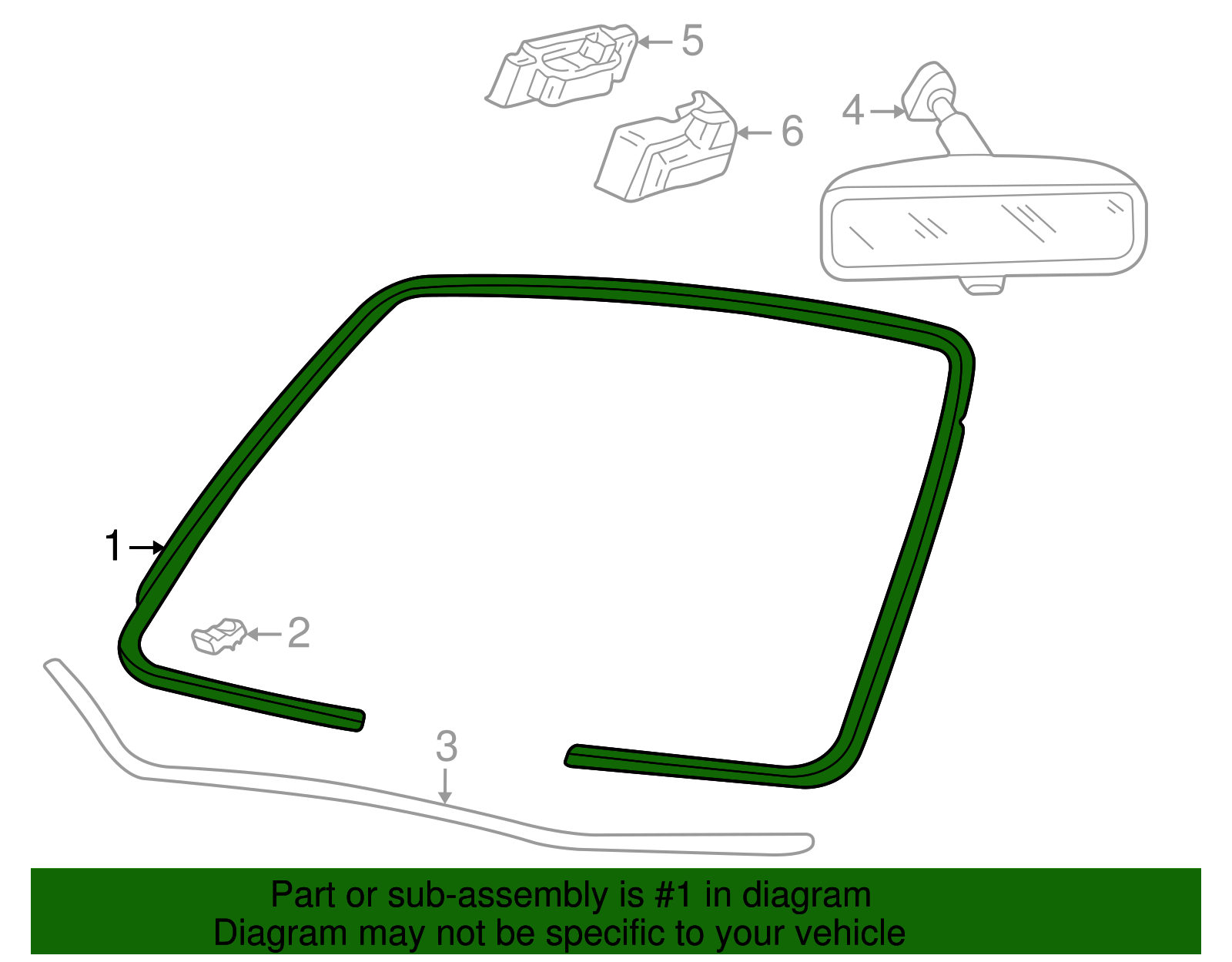 Windshield - Ford (XW4Z-5403100-BA)