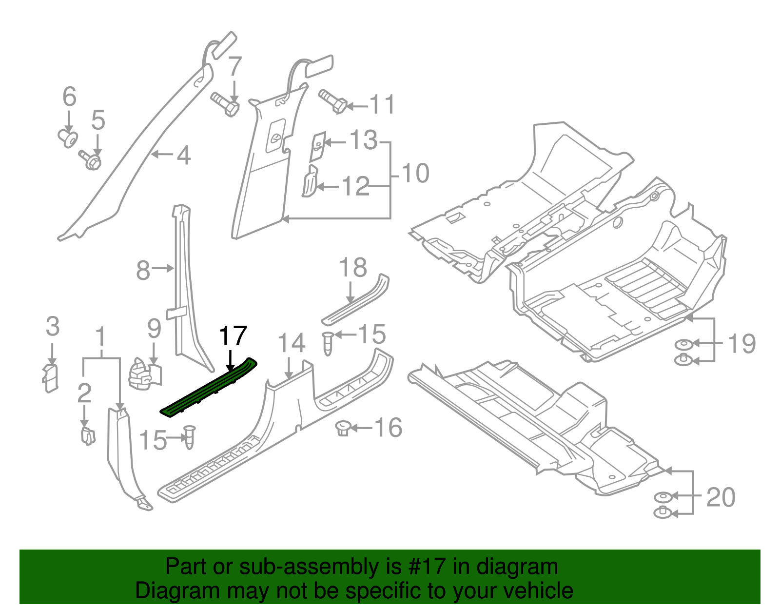Door Sill Plate - Volkswagen (7L0-853-656-E-71N)