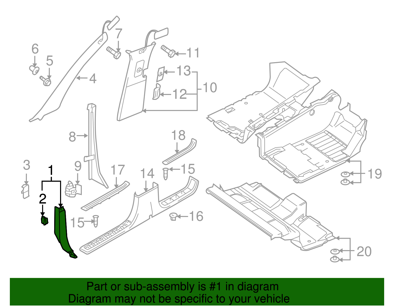 Cowl Trim - Volkswagen (7L0-863-484-F-71N)