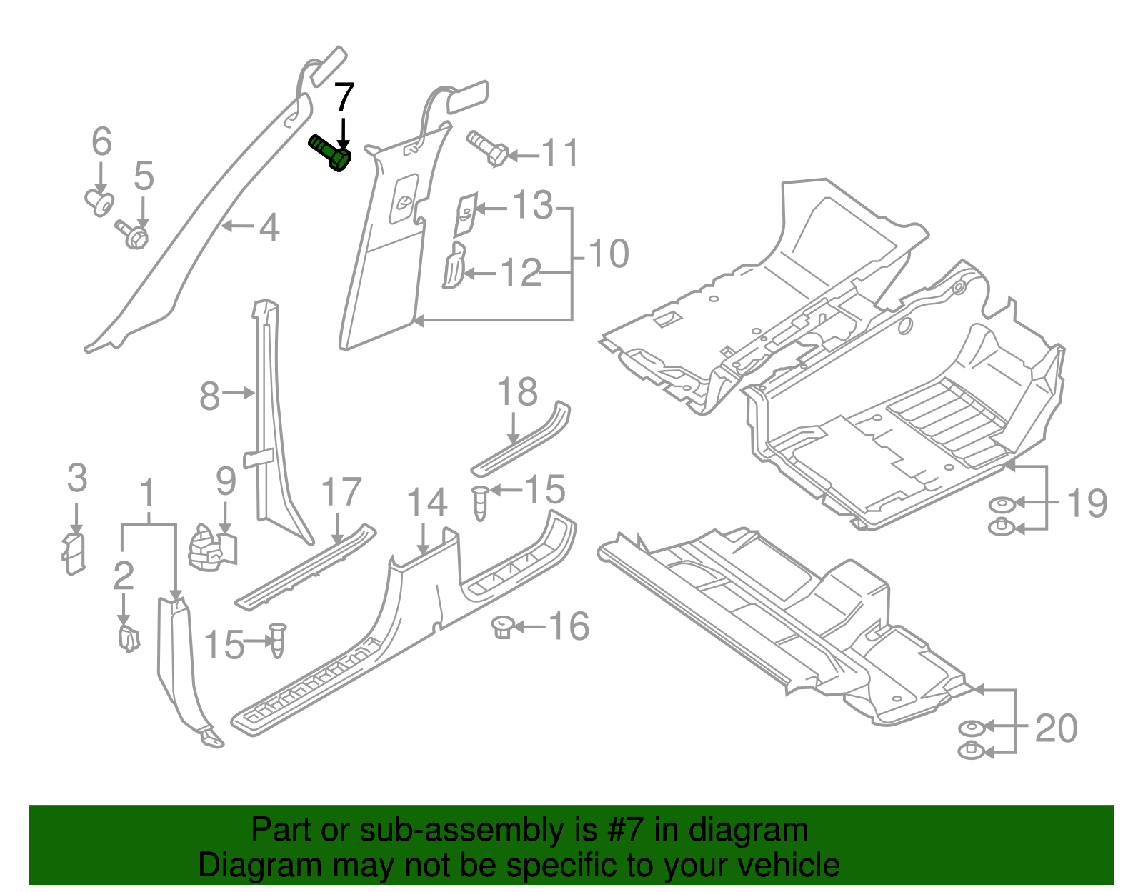 Windshield Pillar Trim Screw - Volkswagen (N-106-768-01)