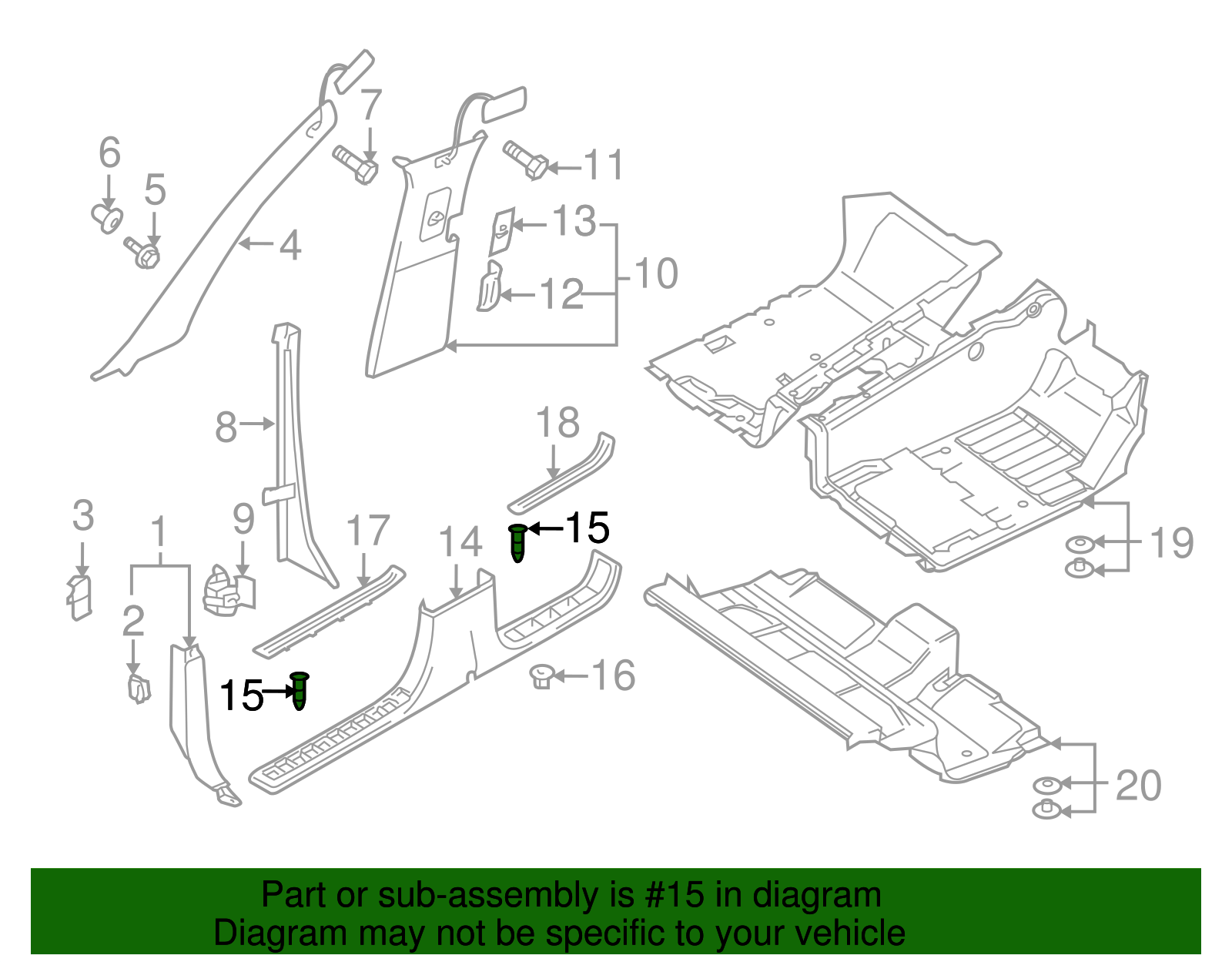 Quarter Trim Assembly Screw - Volkswagen (N-908-195-01)
