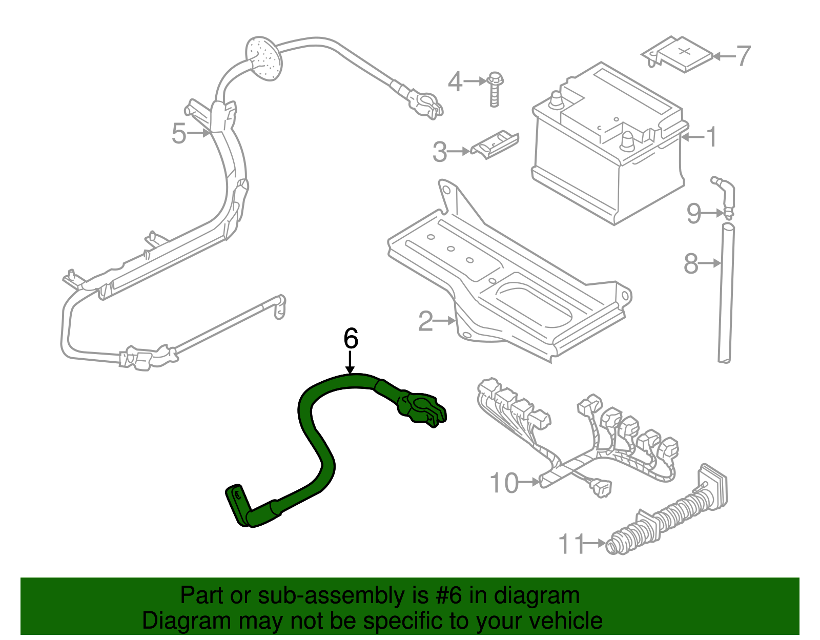 Positive Cable - Volkswagen (8D1-971-225-E)