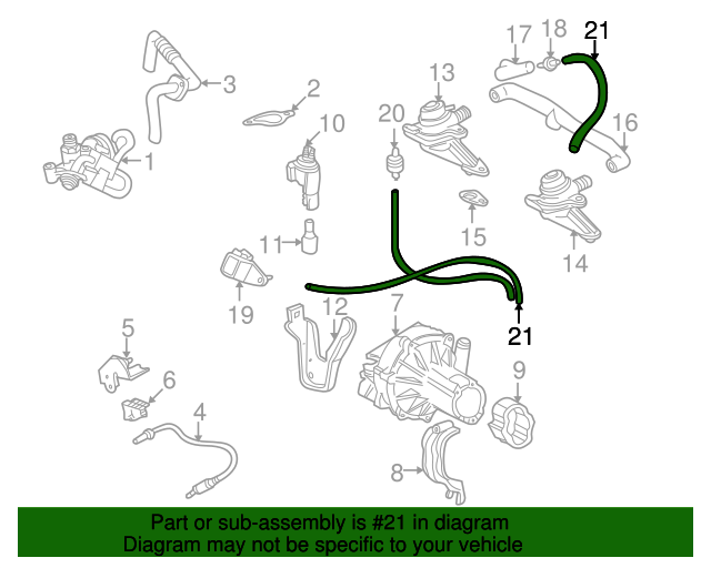 19982007 MercedesBenz Vacuum Hose 1179970982 MB OEM Parts