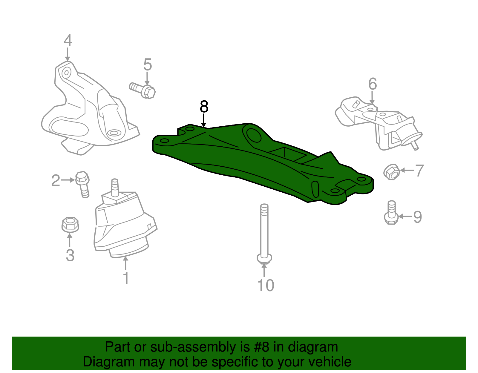 Transmission Mount - Cadillac (84119721)