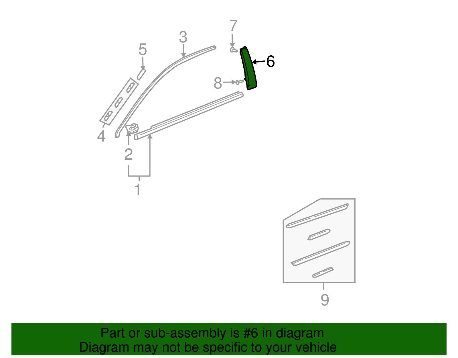 Front Passenger Side Door Molding For 2003-2007 Honda Accord - OEM Replacement Direct Fit Plastic Trim