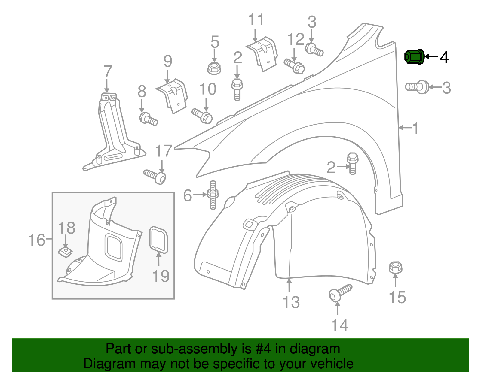 Fender Nut - Volkswagen (N-908-173-02)