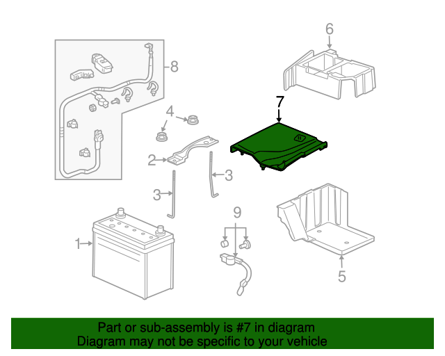 Original Cover, Battery *Tblack* (Black) for 20072008 Acura TL OEM