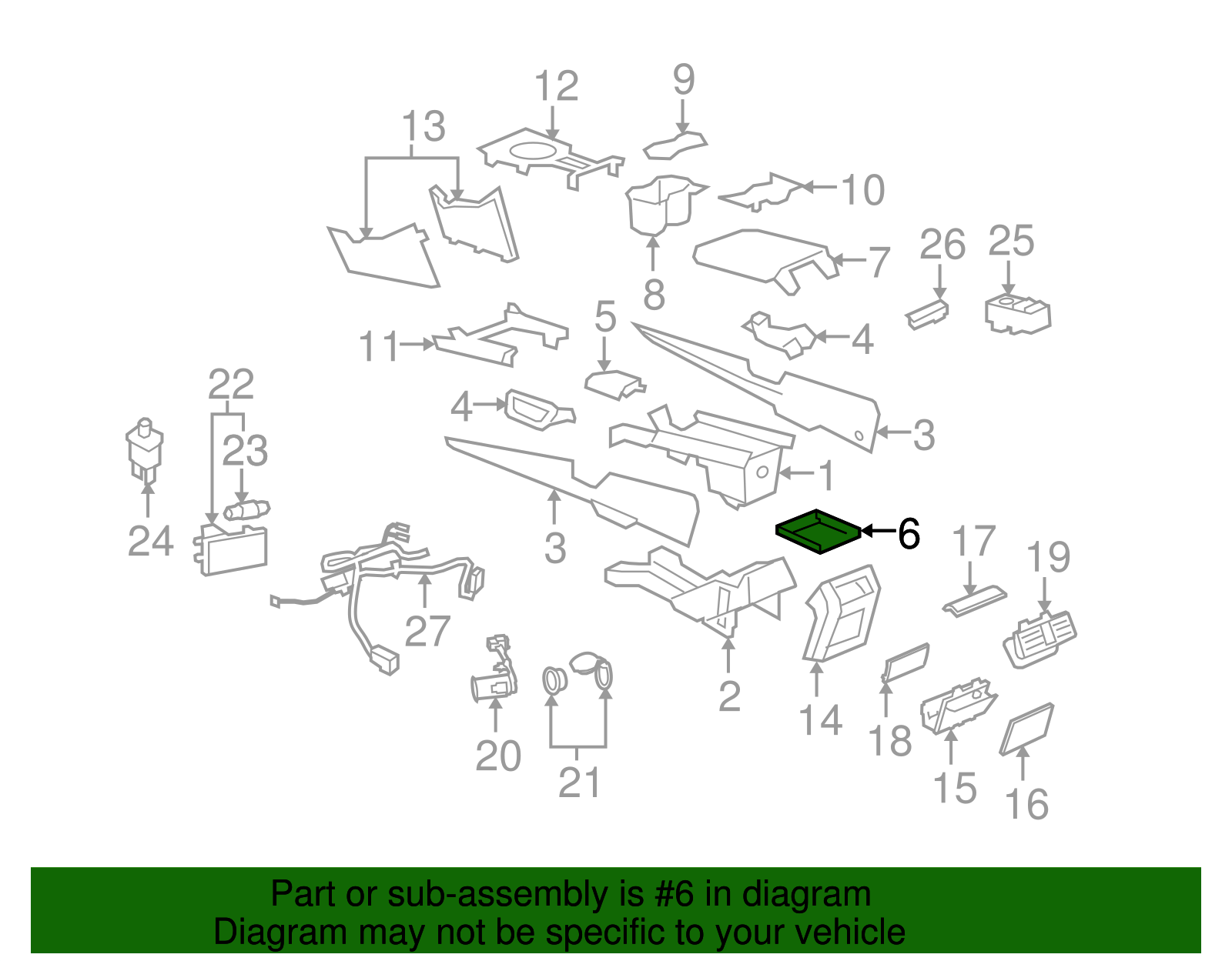 Tray, F/Floor Console Disc/Tape Stor - GM (92215054)