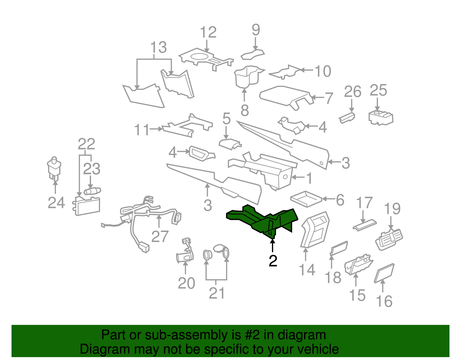 Reinforcement, F/Floor Console - GM (92240495)