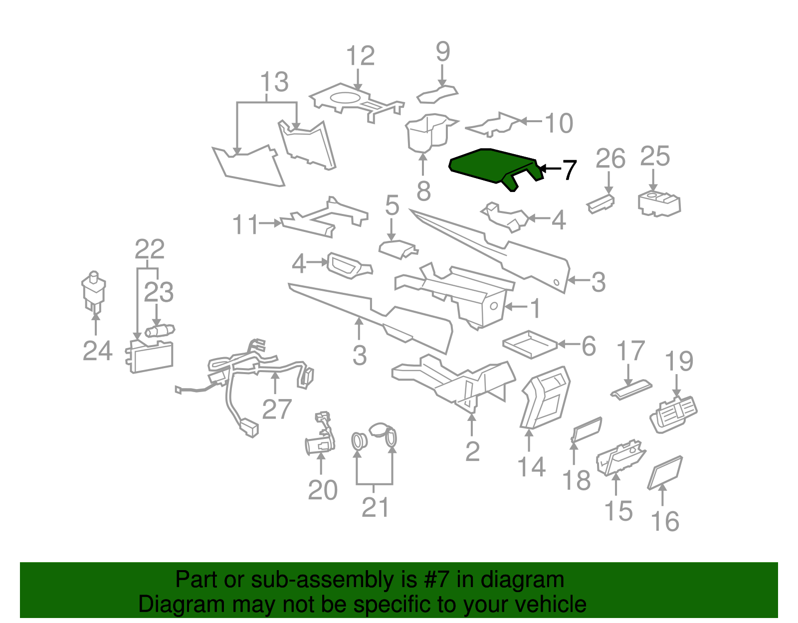 Front Floor Console Armrest - GM (92457011)