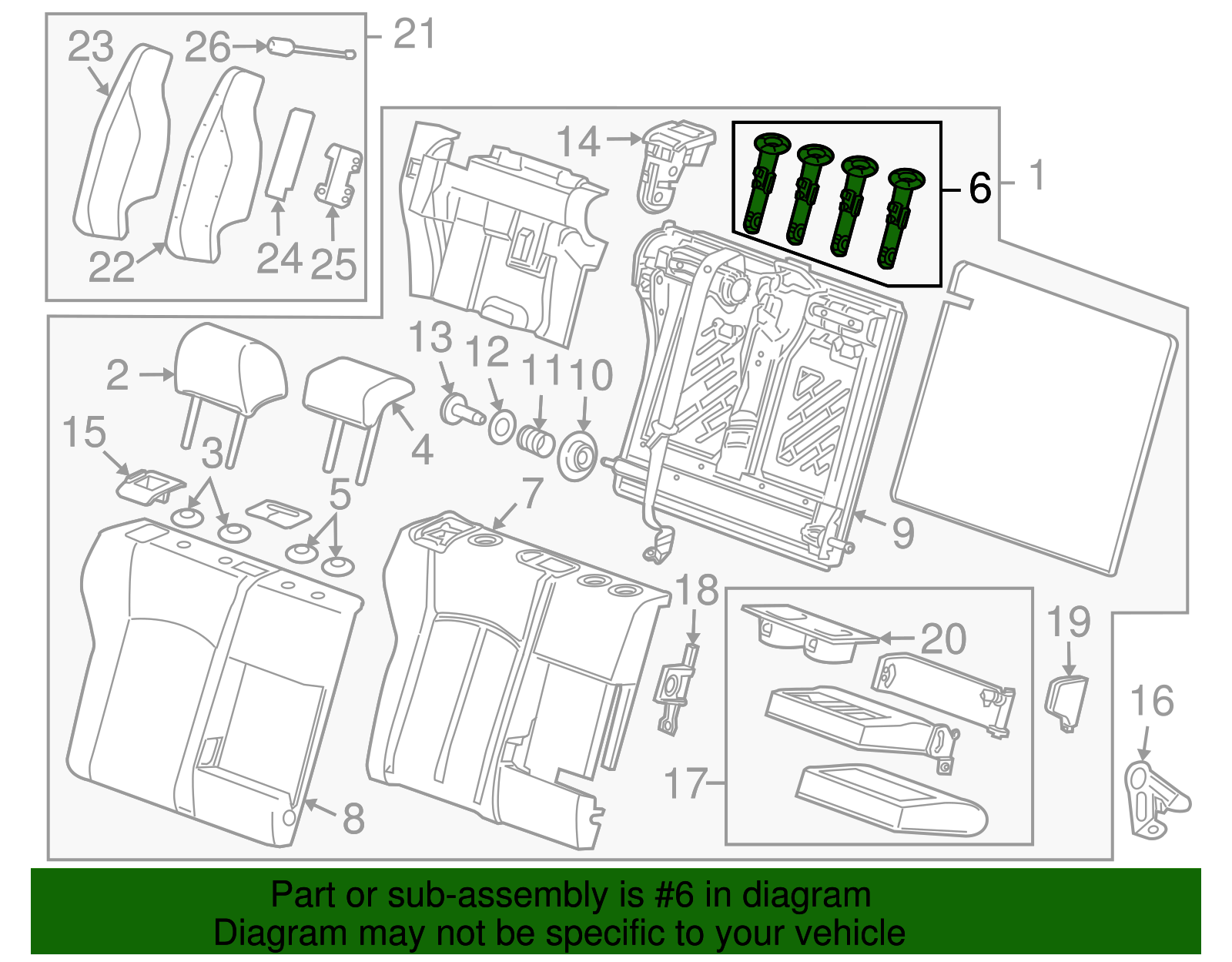 Light Neutral Passenger Side Rear Seat Head Restraint Guide - GM (95970879)