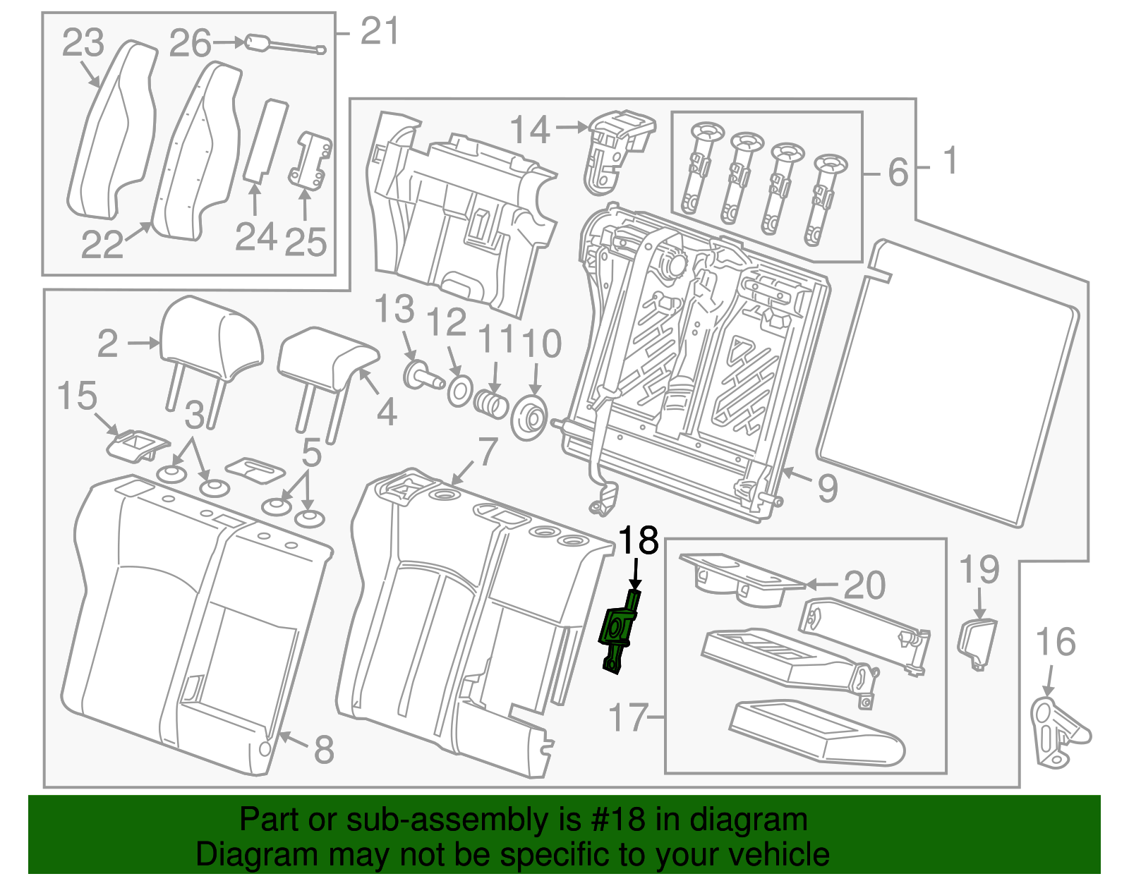 Rear Seat Hinge - GM (96874947)