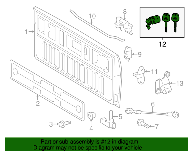 690550C030 Tailgate Lock 20142021 Toyota Sparks Parts