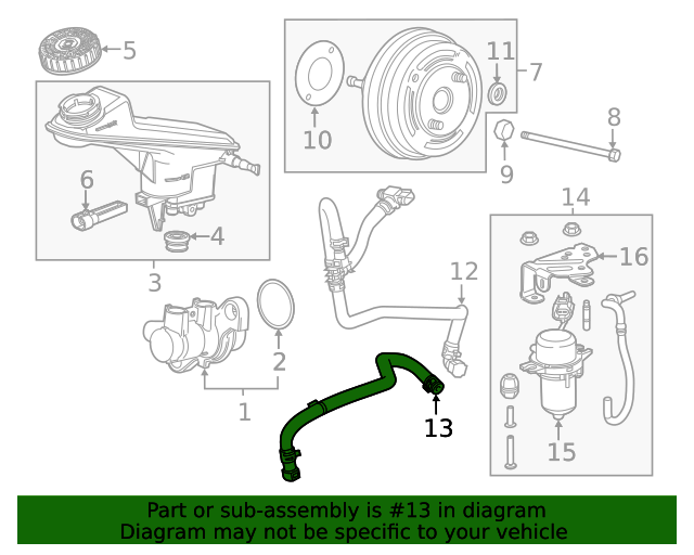 20212022 Buick Encore Power Brake Booster Vacuum Hose 42726972 Karl