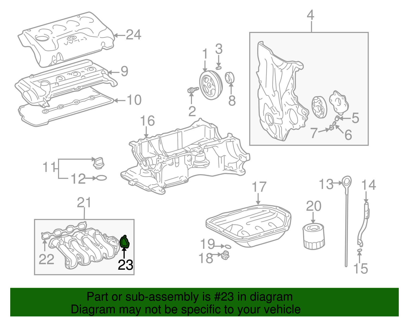 Intake Manifold Seal - Scion (2227121040)